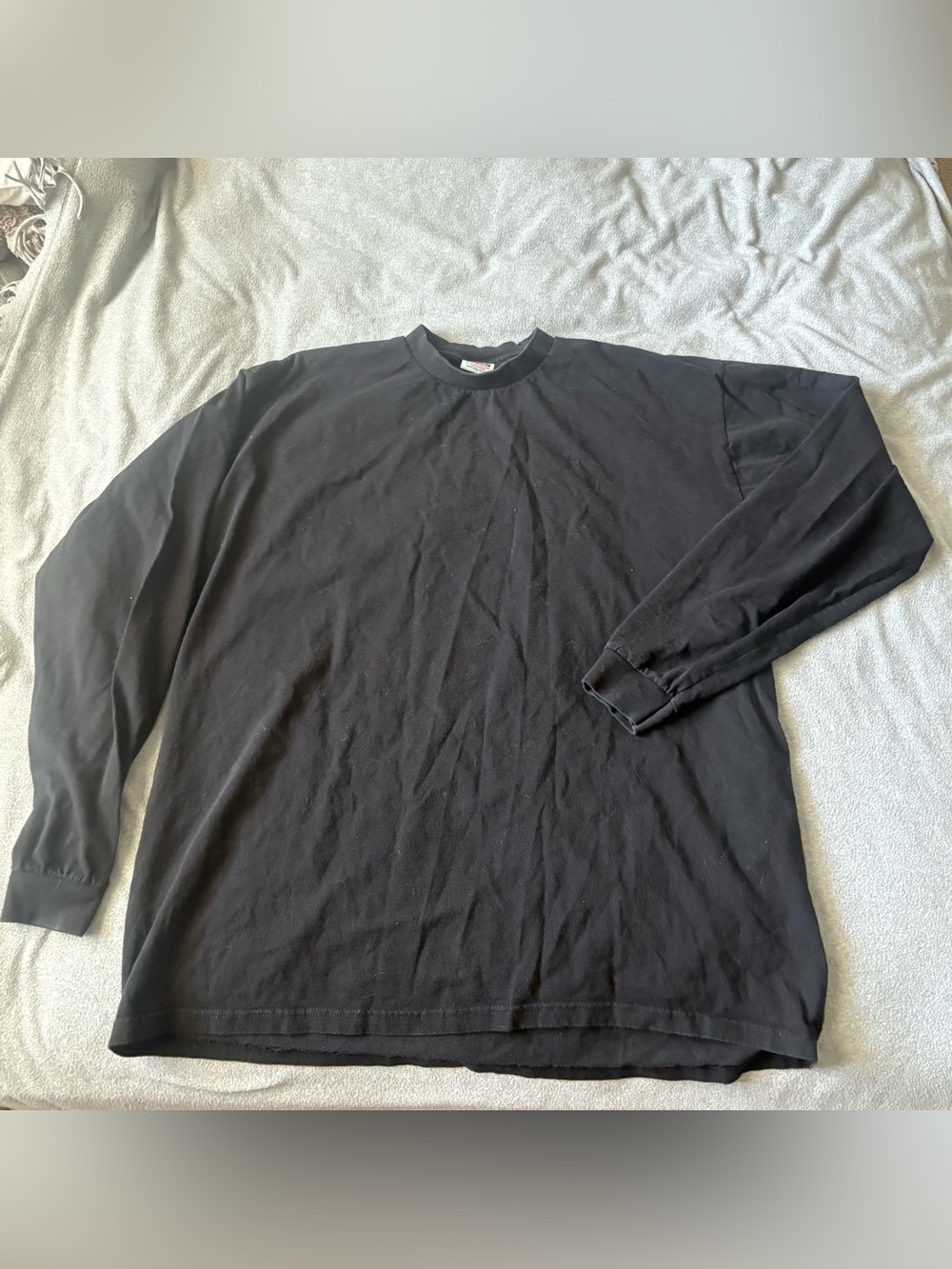 Pro Club Heavyweight Men's Long Sleeve Crewneck Tee in Black